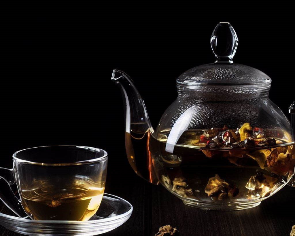 tisana artesanal de mango y kiwi con frutas deshidratadas, infusión frutal y natural