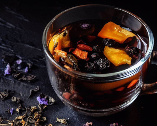 Tisana natural de blueberry elaborada con frutas deshidratadas, sin azúcar añadida, sin saborizantes, colorantes ni conservadores; bebida antioxidante con sabor intenso y auténtico a arándano